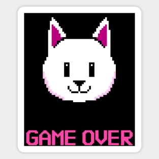 Game Over Retro 8-bit Cat Magnet